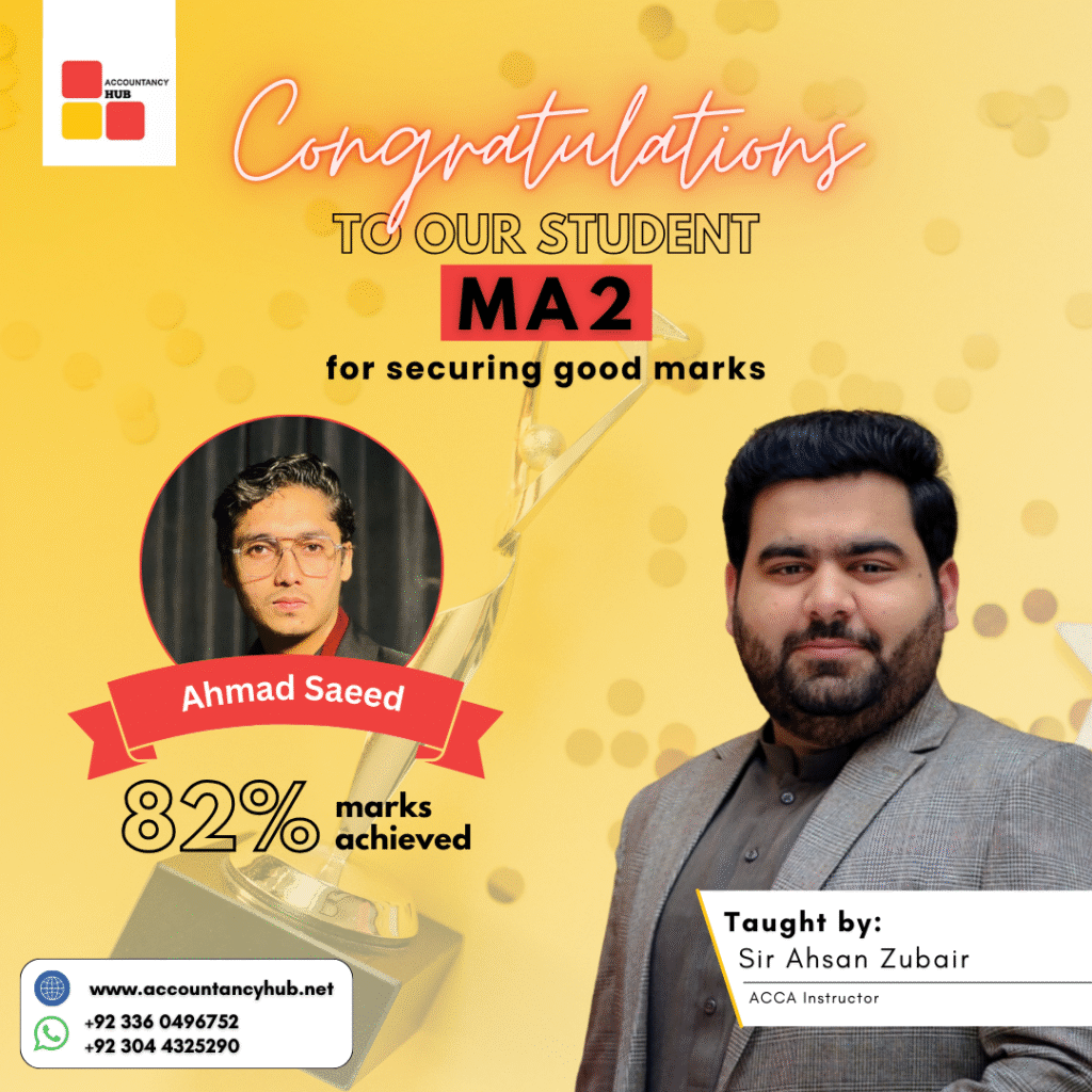 ACCA result - Ahmed Saeed MA2 82