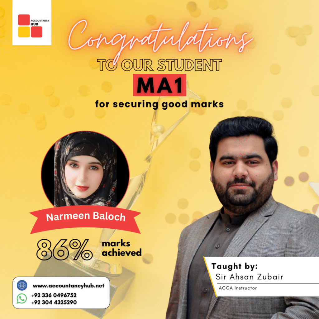 ACCA result - Narmeen 86 MA1